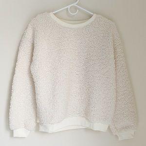 White Fuzzy Crewneck Sweater